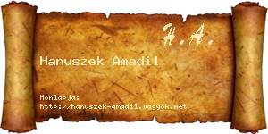 Hanuszek Amadil névjegykártya